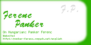 ferenc panker business card